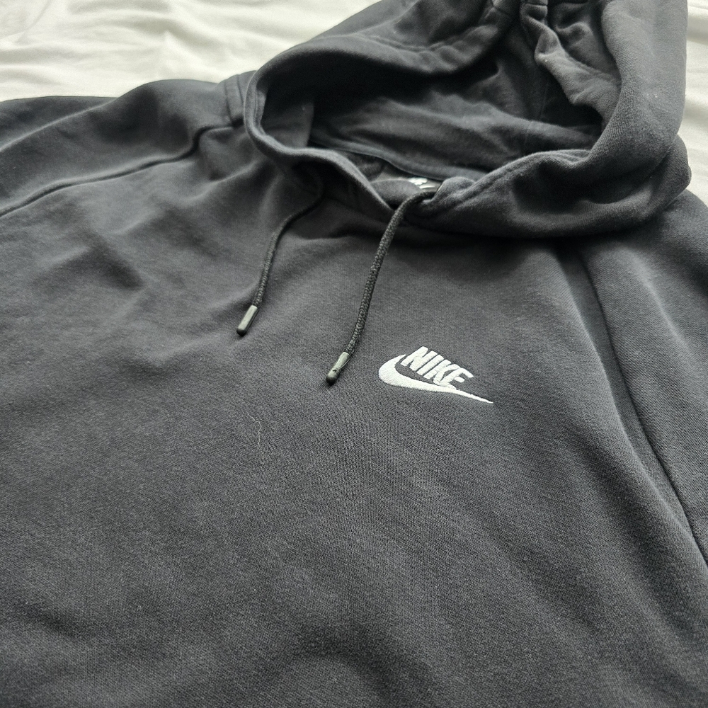 Nike Black Pullover Hoodie 1X Fleece Sweatshirt Swoosh Logo
